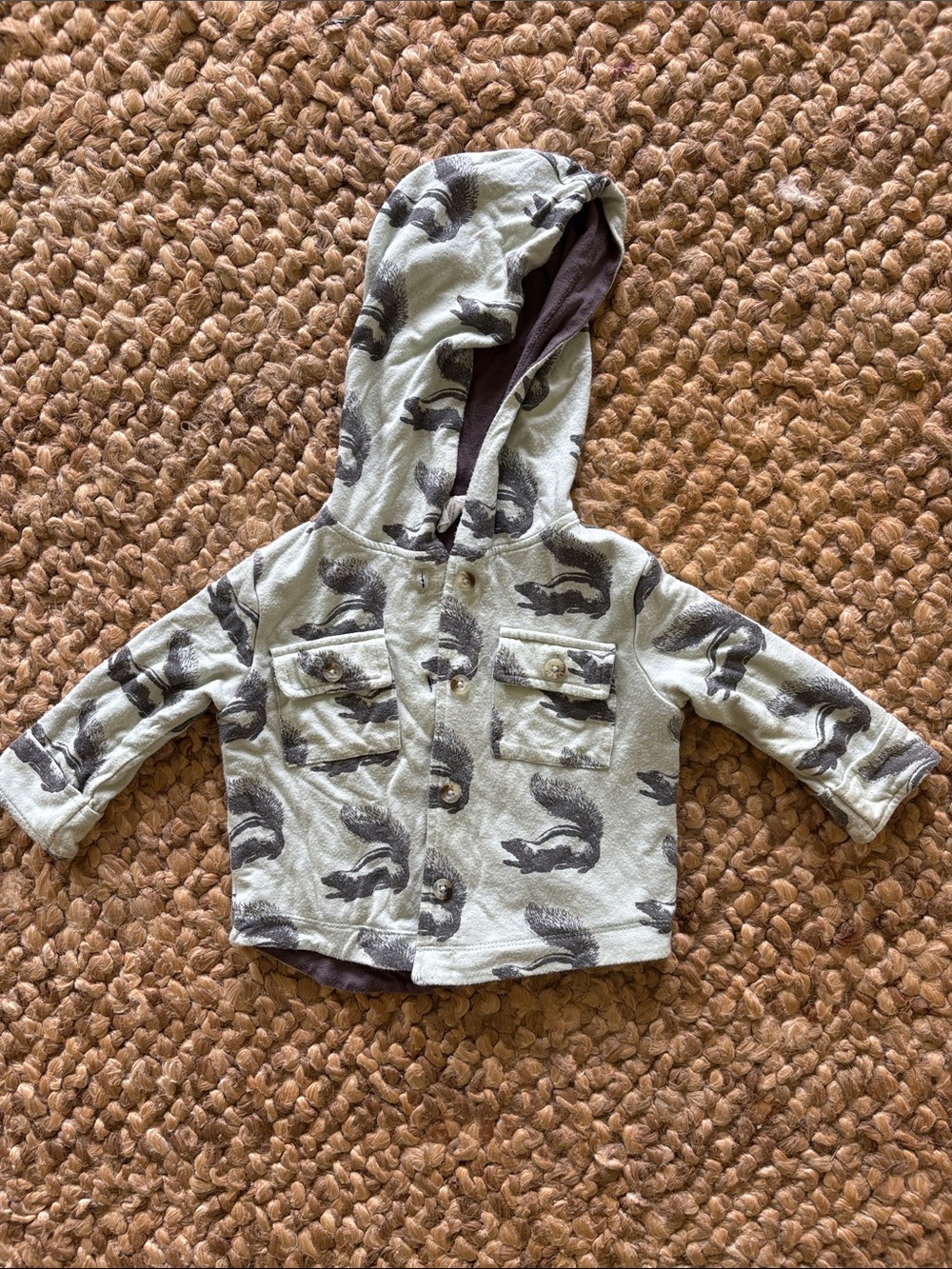 6-12 Kate Quinn Skunk print button down jacket